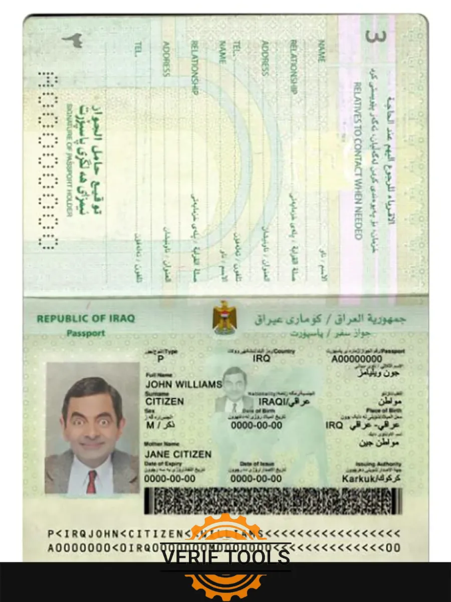 Iraq New Passport 2019 Present — Passports