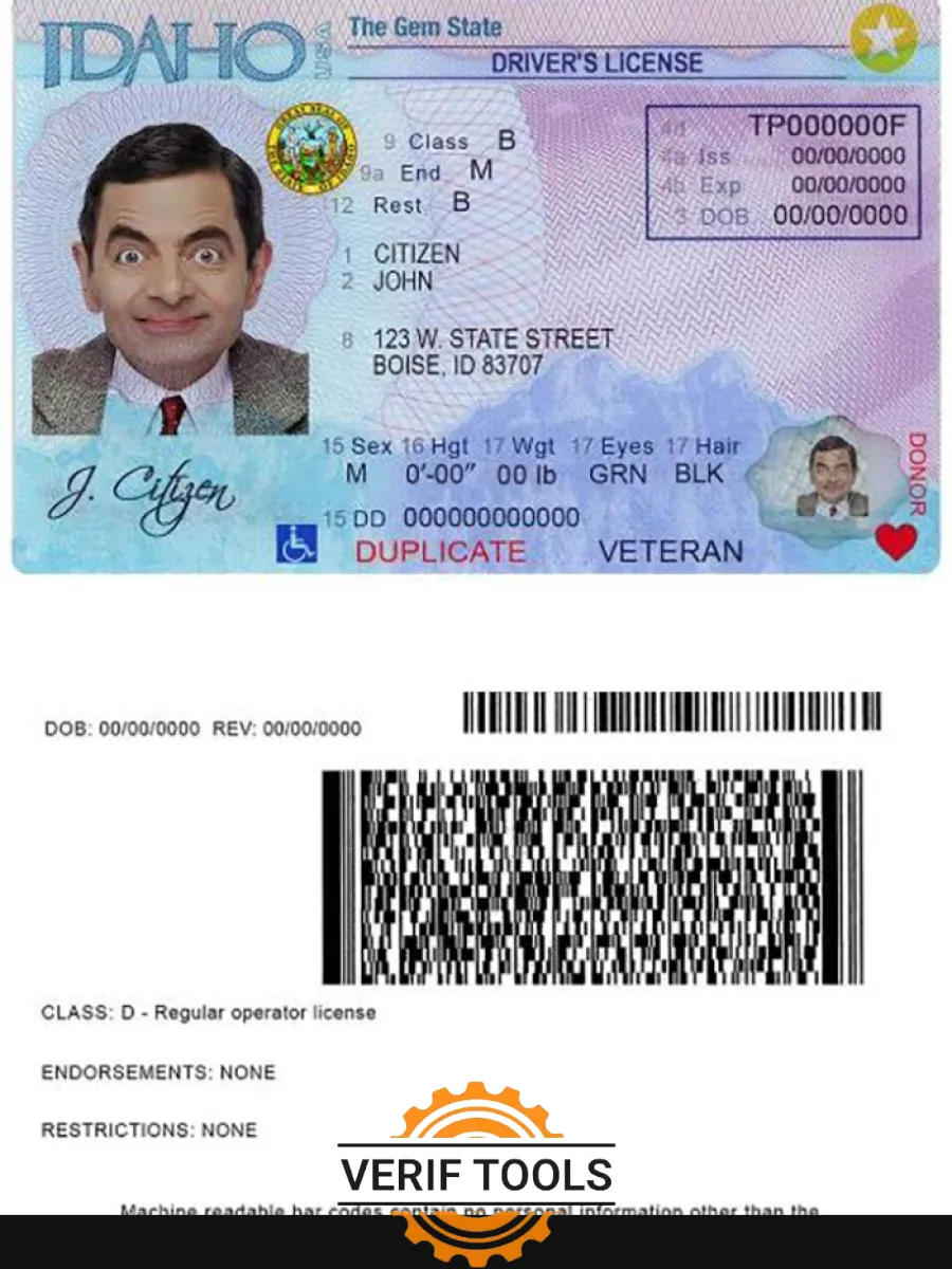 Usa Idaho Driver License — Driver License