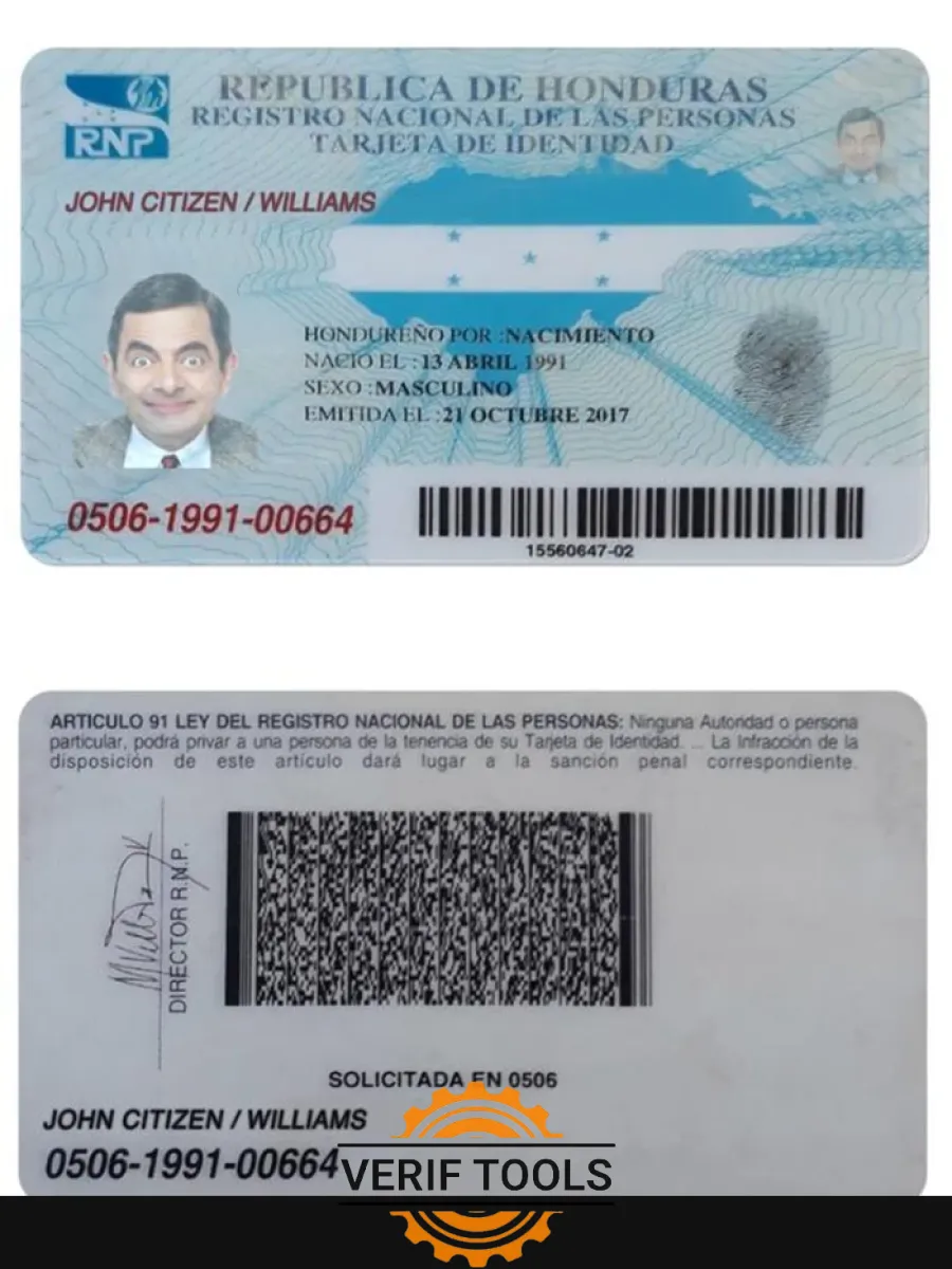 Honduras Identity Card — ID Cards