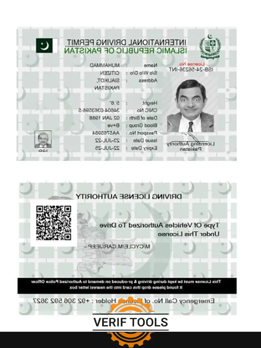 Pakistan International Driving License 2022 Present — Driver License