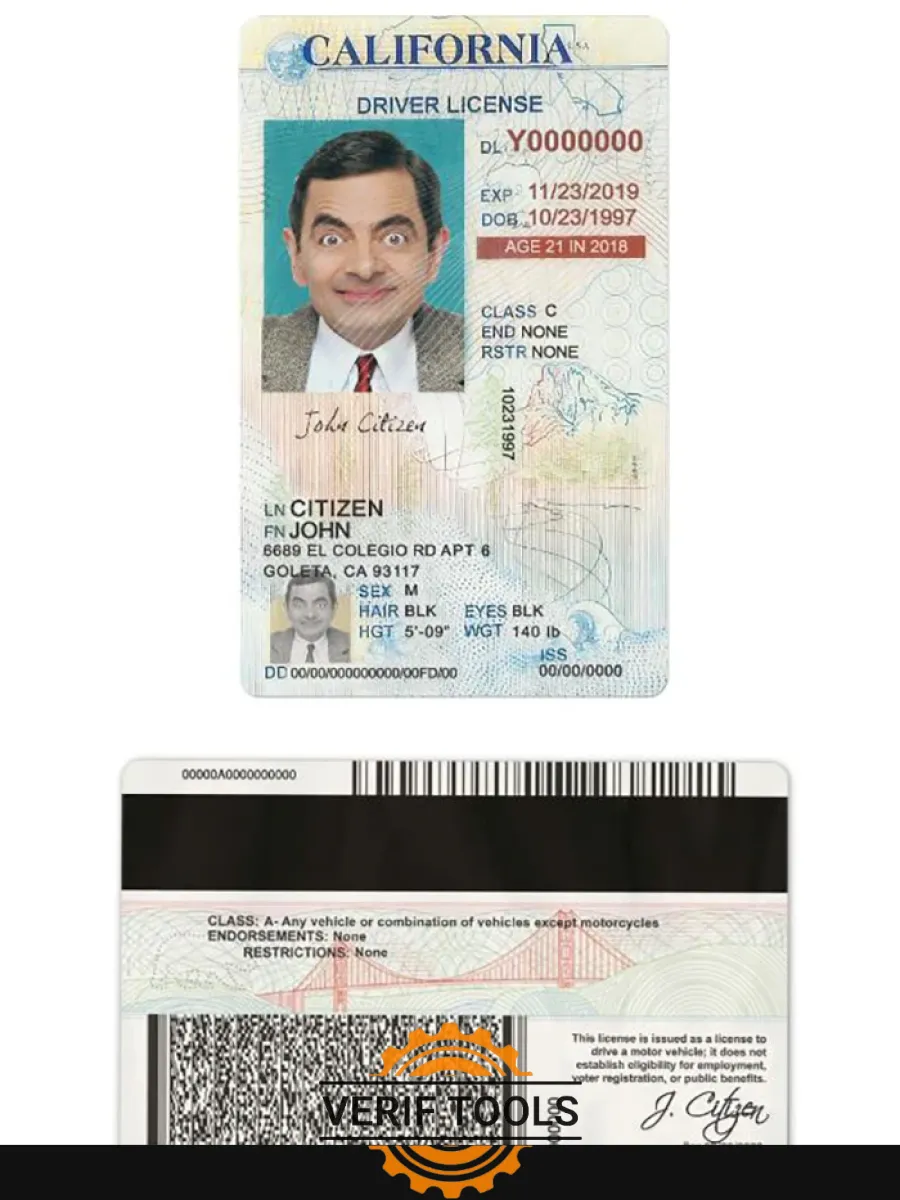 Usa California Driving License Under 21 — Driver License