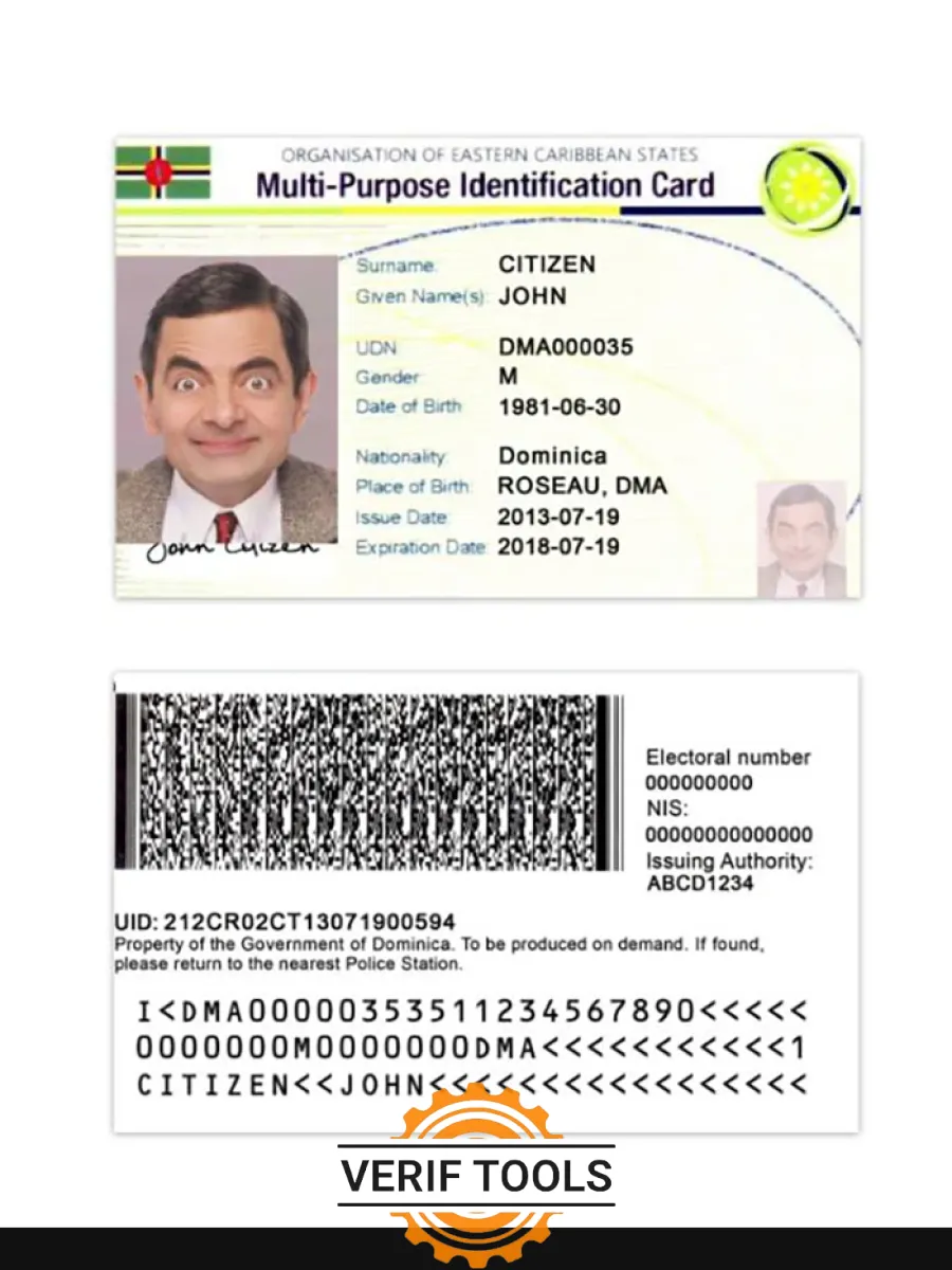 Eastern Caribbean States Multi Purpose Indentification Card — ID Cards