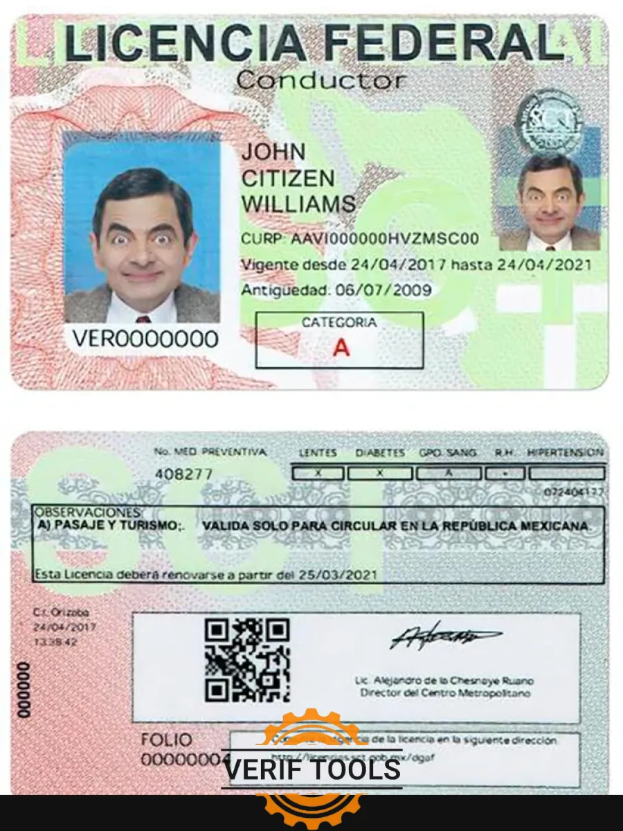 Mexico Driving License — Driver License