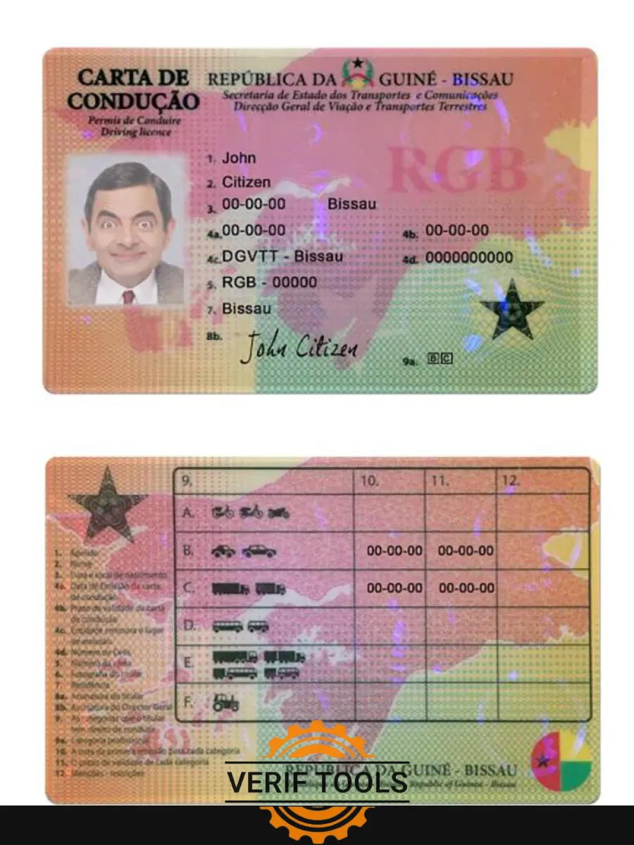 Guine Bissau Driving License — Driver License