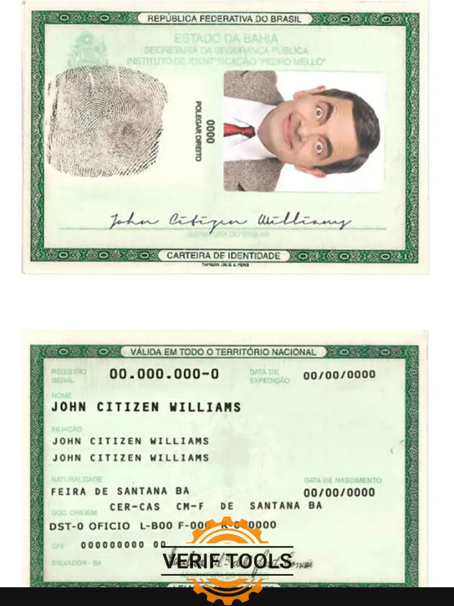 Brazil Id Template In Psd Format 2008 2010 3 — ID Cards