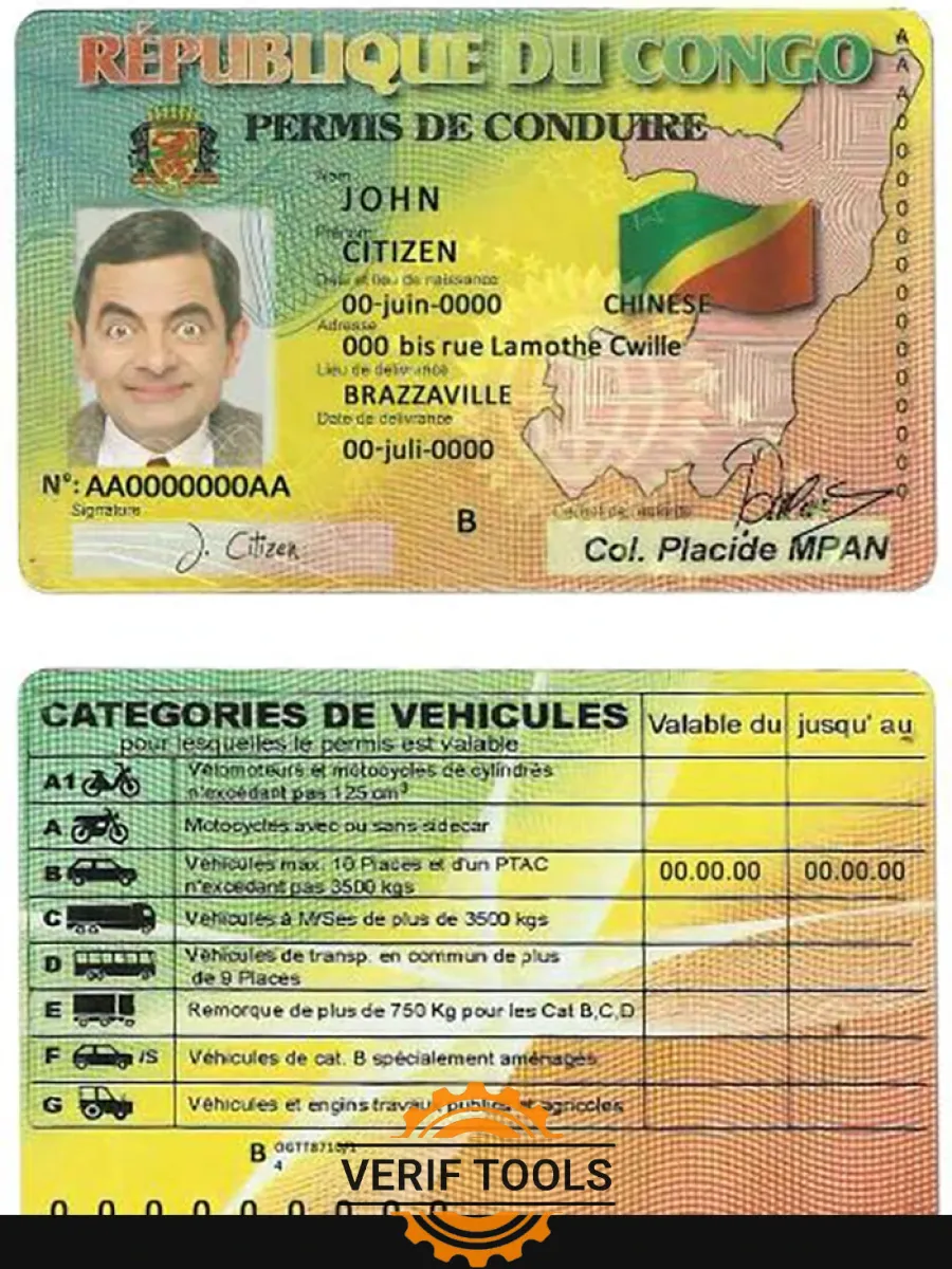 Congo Driving License — Driver License