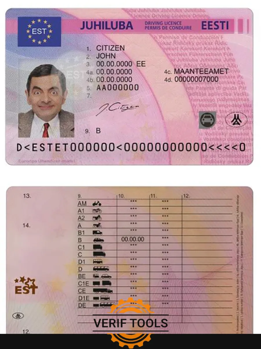 Estonia Driving License — Driver License